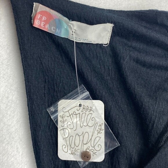 Free People Dress Womens Black Large Open Back Lightweight Beach Maxi Dress - Picture 8 of 10